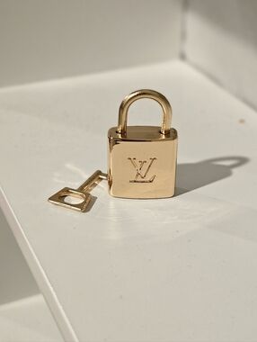 Louis Vuitton Gold Padlock and Key Charm